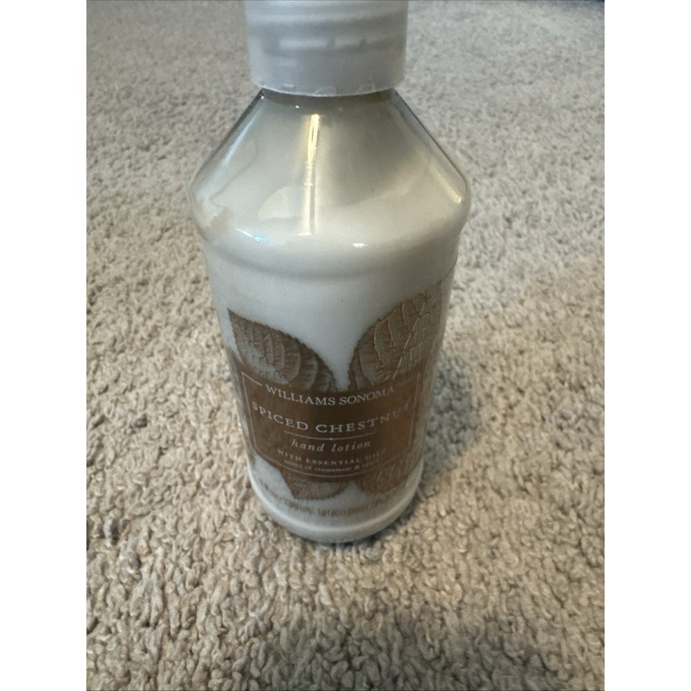 Williams Sonoma Spiced Chestnut Hand Lotion 8oz Cinnamon Clove Essential Oils